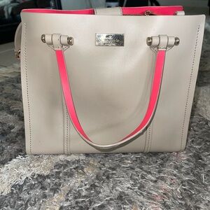 Kate Spade Pumice and Adventure Hot pink Arbour Hill Kyra Convertible Tote